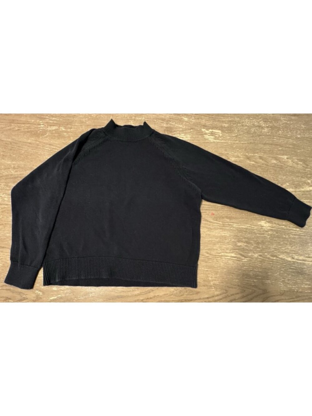 Quince 100% Organic Cotton Mock Neck Sweater in Black size M Medium